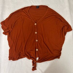 Rue21 Women's Burnt Orange Button-Down Shirt
